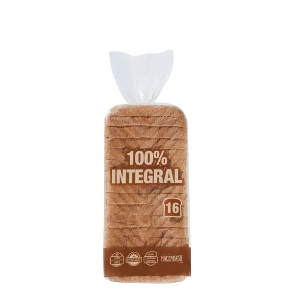 Pan de molde 100% integral Hacendado en Mercadona - Precio, Opiniones y  Alternativas